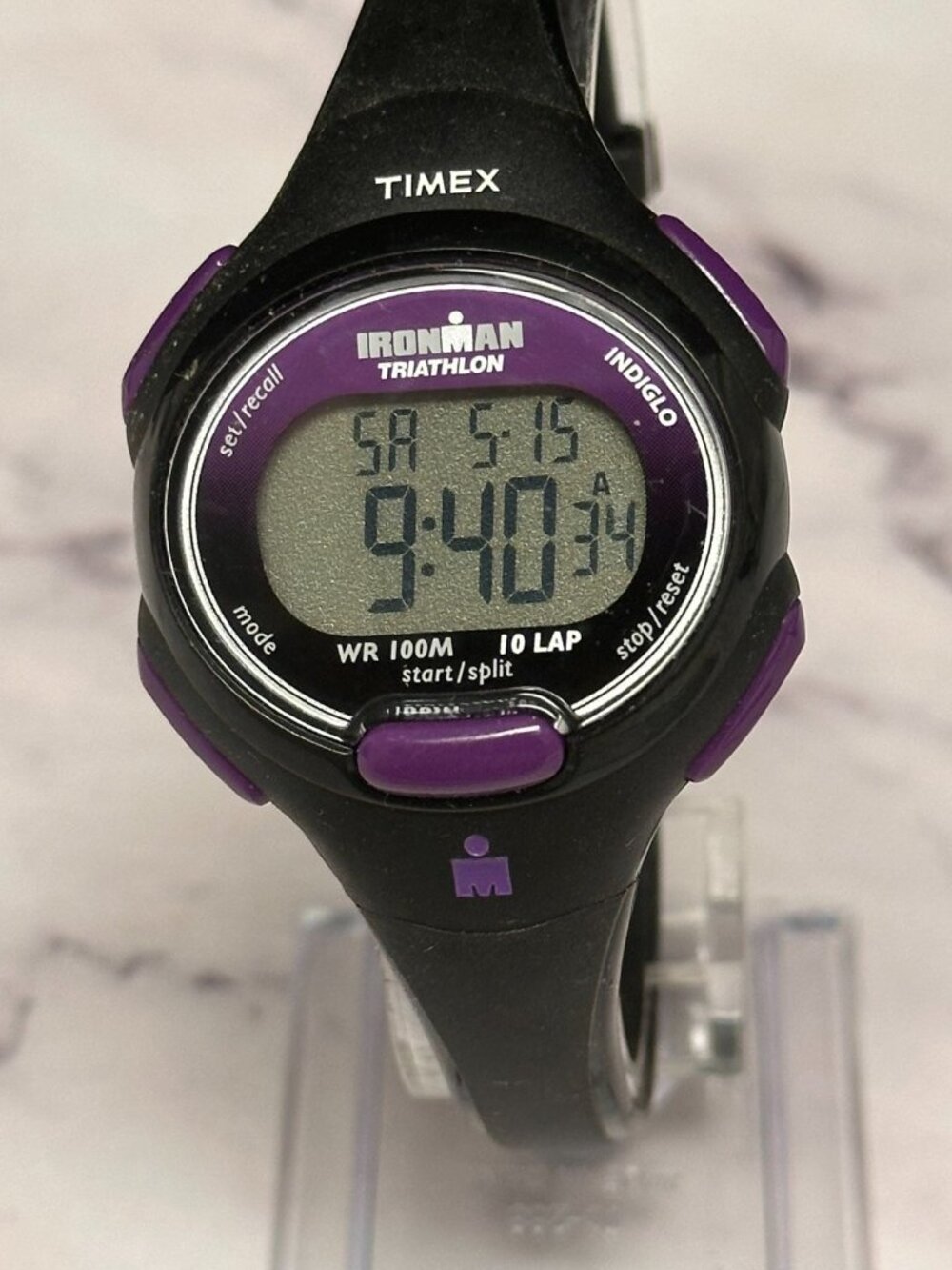 Timex Ironman Triathlon Digital Womens Watch Purple Black Indiglo New Battery